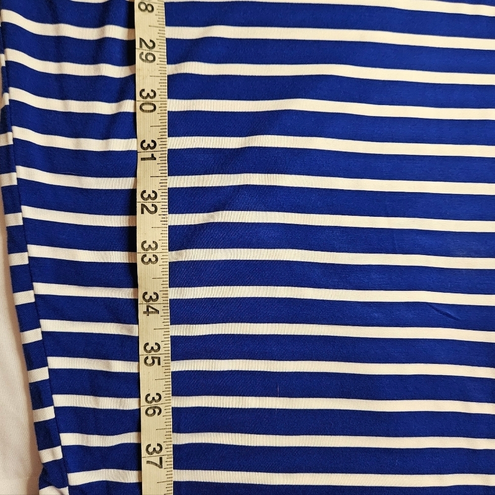 Rephyllis Womens Blue & White Striped Bodycon Dress With 3/4 Sleeves Size Medium - Picture 7 of 9